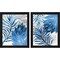 Blue Fern and Leaf by Elizabeth Medley, 2 Piece Black Framed Art Set